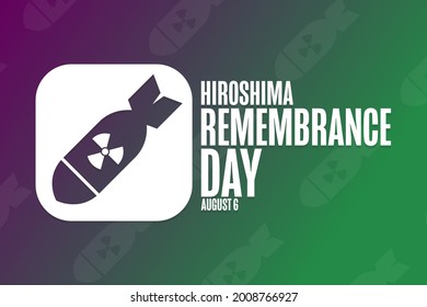 Día del Recuerdo de Hiroshima. 6 de agosto. Concepto de vacaciones. Plantilla para fondo, banner, tarjeta, afiche con inscripción de texto. Ilustración del vector EPS10