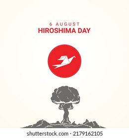 Hiroshima Remembrance Day. Paper Bird. For Atomic Bombing Victims. August 6th Illustration