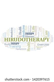 Hirudotherapy word cloud. Wordcloud made with text only.