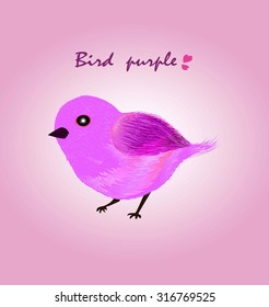 His chubby bird purple abstract pattern cute.