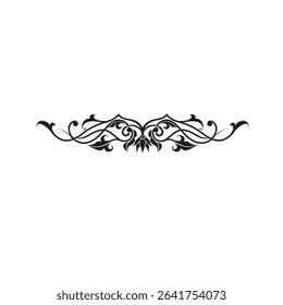 his elegant black and white floral design is ideal for decorative borders, logos, or vintage-inspired graphic designs, featuring intricate detailing and curved leaves