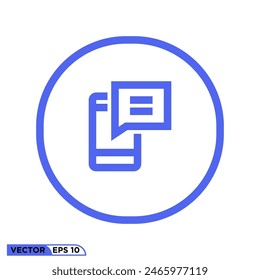 his icon illustrates a chat, symbolizing communication and customer service