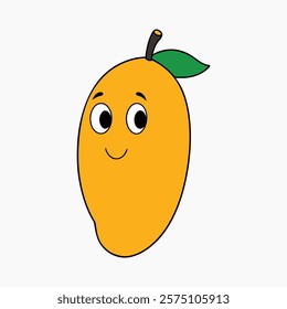 his playful and humorous image features a funny mango on a white background, perfect for adding a cheerful touch to your creative projects. Ideal for use in marketing, social media posts, and fun culi