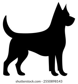 sua silhueta vetorial mostra um cão Labrador Retriever em um design elegante e simples. A imagem apresenta o perfil icônico desta raça amada, capturado em uma silhueta limpa e minimalista.