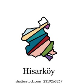 Hisarkoy Turkey Map illustration vector Design Template, suitable for your company, geometric logo design element
