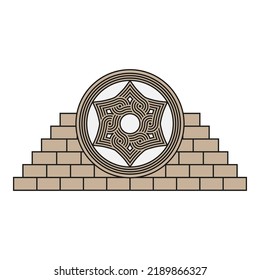 Hisham's Palace Stone Decorative Window. Vector illustration