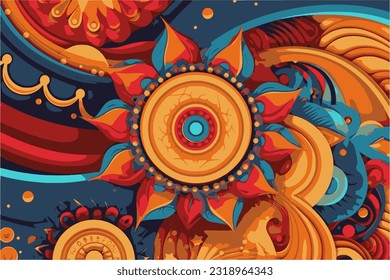 Hispanic american heritage month. Vector banner, poster, card for social media. National hispanic american heritage month. Background with a latern pattern