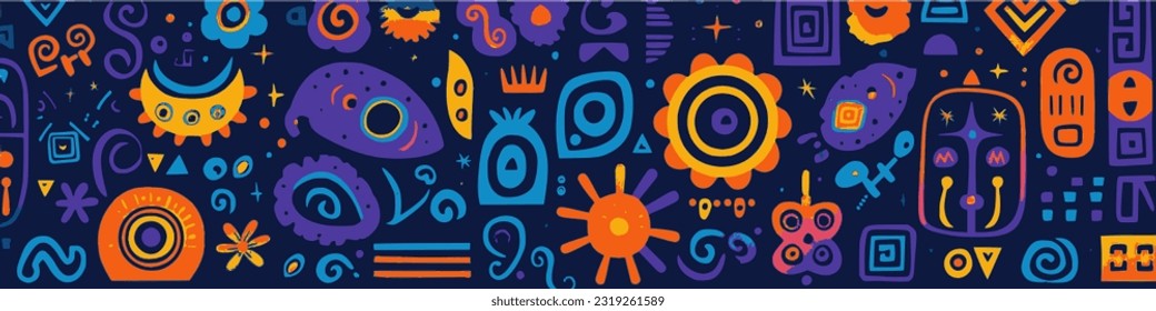 Hispanic american heritage month. Vector banner, poster, card for social media. National hispanic american heritage month. Background with a latin pattern