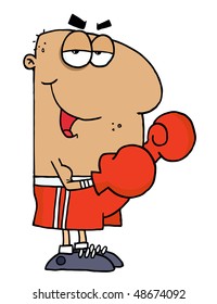 Hispanic Cartoon Boxer Man