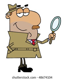 Hispanic Cartoon Detective Man