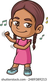 Hispanic girl dancing vector illustration