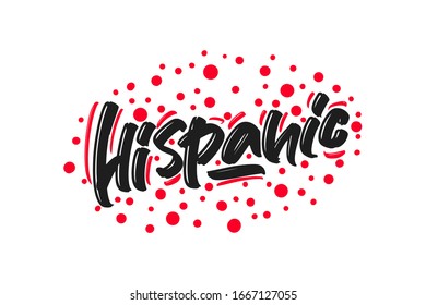 Hispanic hand drawn lettering text. Vector illustration