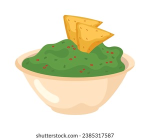 Bowl Of Guacamole Vector Isolated Illustration Stock Illustration -  Download Image Now - Guacamole, Vector, Tortilla Chip - iStock