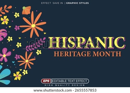 hispanic heritage mont editable 3d text effect template