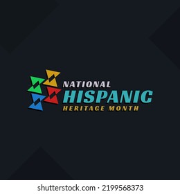 Hispanic heritage month. Abstract logo design in retro style, geometry.