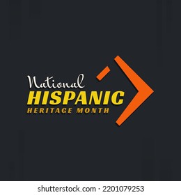 Mes del patrimonio hispano. Resumen del diseño del logo en estilo retro, geometría.