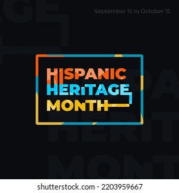 Hispanic heritage month. Abstract logo design in retro style, geometry.