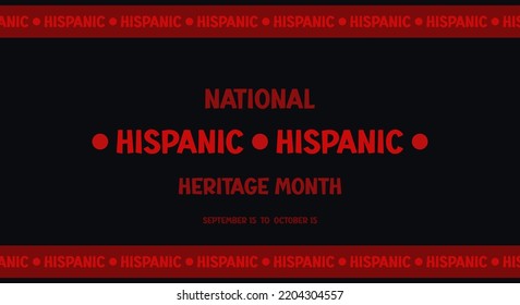 Hispanic heritage month. Abstract ornament background design, retro style with text