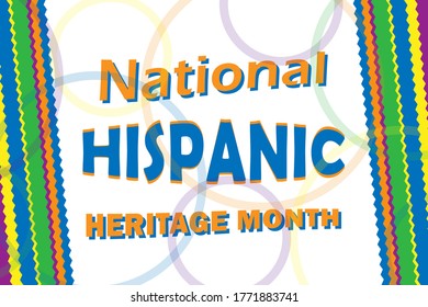 Hispanic heritage Month is an annual traditional month about awareness of the importance of Latin American culture. Web banner and ethnic cultural background.