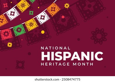 Hispanic Heritage Month Background Design Vector Collection