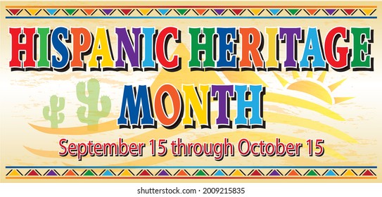 Hispanic Heritage Month Banner Desert Background