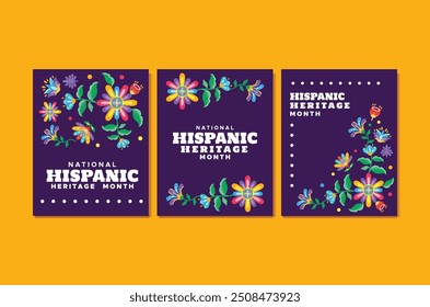 Mes de la Herencia Hispana Anuncio Vector Diseño