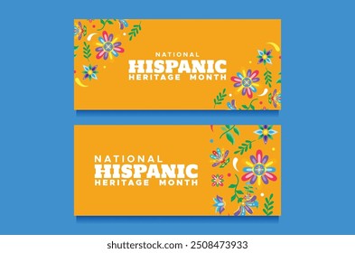 Mes de la Herencia Hispana Anuncio Vector Diseño