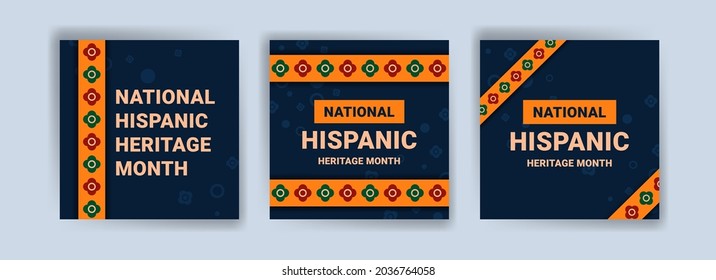 Hispanic heritage month. Banners for social media, cards, posters and postcards.