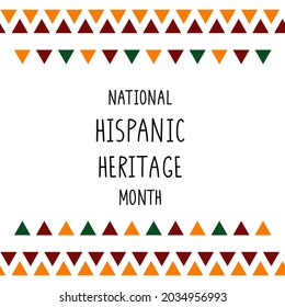 Hispanic Heritage Month concept. Celebration banner, poster, flyer, greeting card, brochure template. Handwritten lettering.