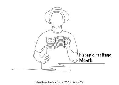 Dibujo de una línea del concepto del mes de la herencia hispana