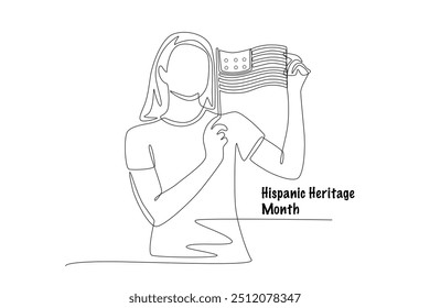 Dibujo de una línea del concepto del mes de la herencia hispana