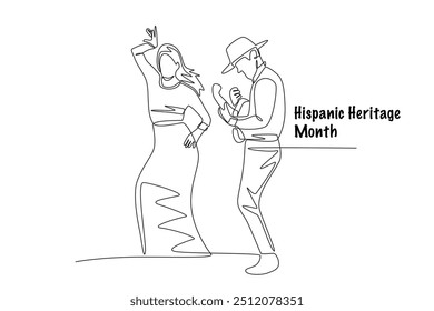 Dibujo de una línea del concepto del mes de la herencia hispana