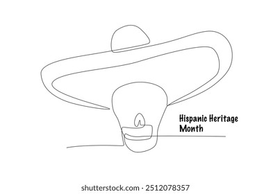 Dibujo de una línea del concepto del mes de la herencia hispana