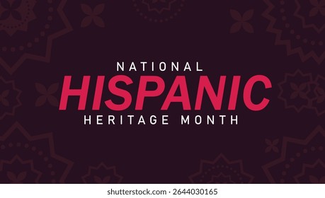 Mês da herança hispânica Saudação com texto nacional do mês da herança hispânica, Banner web vetor, cartaz, cartão