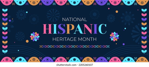 Hispanic heritage month horizontal banner design template