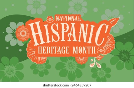 Hispanic heritage month, illustration banner,	