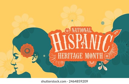 Hispanic heritage month, illustration banner,	