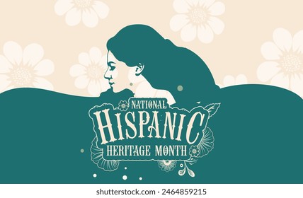 Hispanic heritage month, illustration banner,	