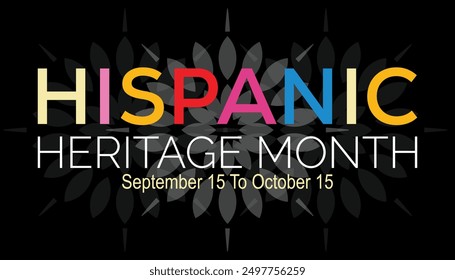 Hispanic Heritage Month is observed every year on September.Holiday concept background, placard, banner design template Vector illustration background design.