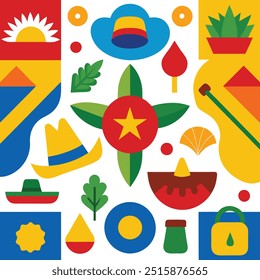 Hispanic Heritage Month Pattern Vector Illustration