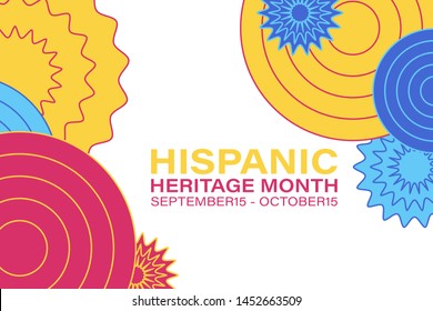 Hispanic Heritage Month September 15 - October 15. Background, poster, greeting card, banner design. Vector EPS 10