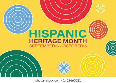Hispanic Heritage Month September 15 - October 15. Background, poster, greeting card, banner design. Vector EPS 10