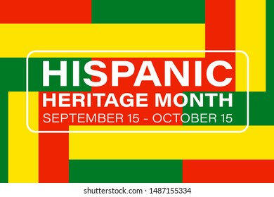 Hispanic Heritage Month September 15 - October 15. Background, poster, greeting card, banner design. Vector EPS 10