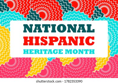 Hispanic Heritage Month September 15 - October 15. Background, poster, greeting card, banner design. Vector EPS 10