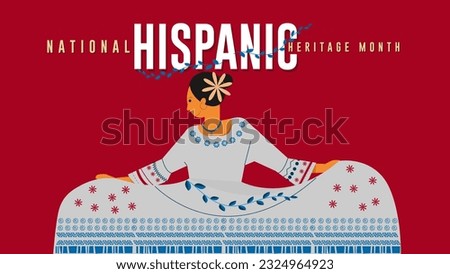 Hispanic heritage month September to October Hispanic and Latino culture people flat art design poster vector illustration.
