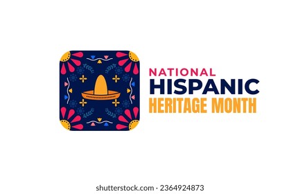Hispanic heritage month square logo illustration vector design
