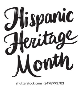 Hispanic Heritage Month text lettering. Hand drawn vector art.