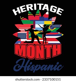 hispanic heritage month tshart vector