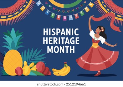 Hispanic Heritage Month Vector Illustration Art