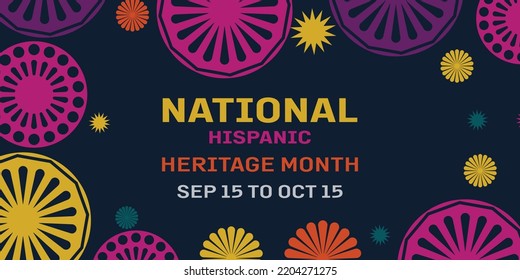 Hispanic heritage month. Vector web banner, poster, card for social media and networks.
